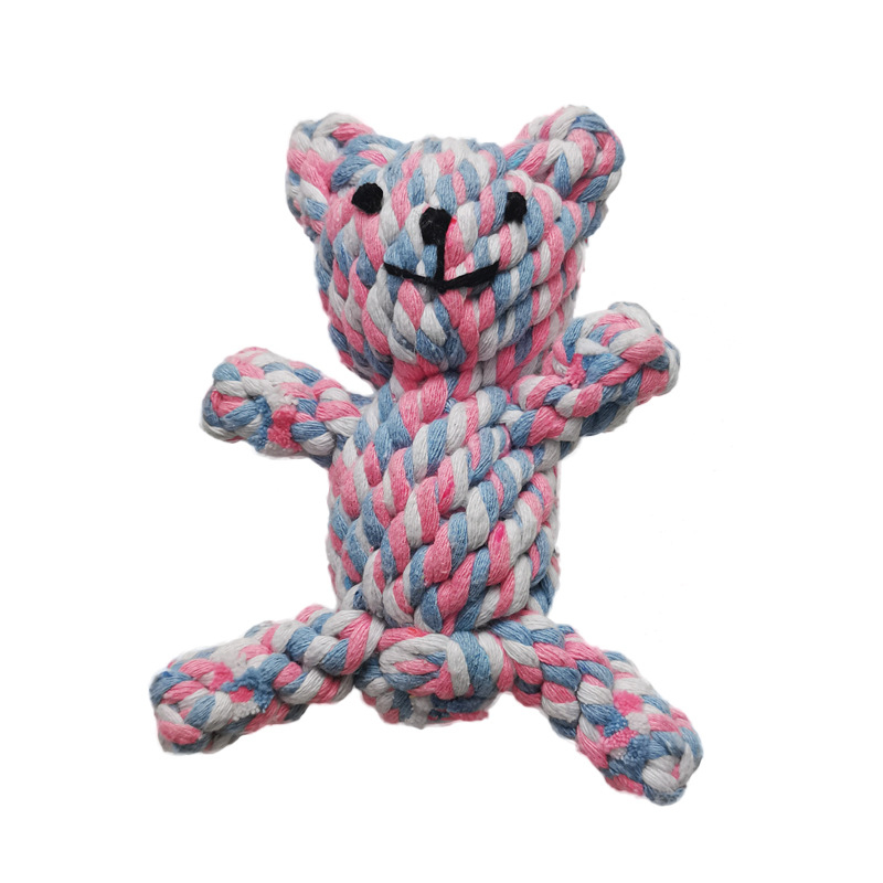 Interactive Squeaky Plush Dog Toy - Bawełniana lina dla zwierząt w kształcie