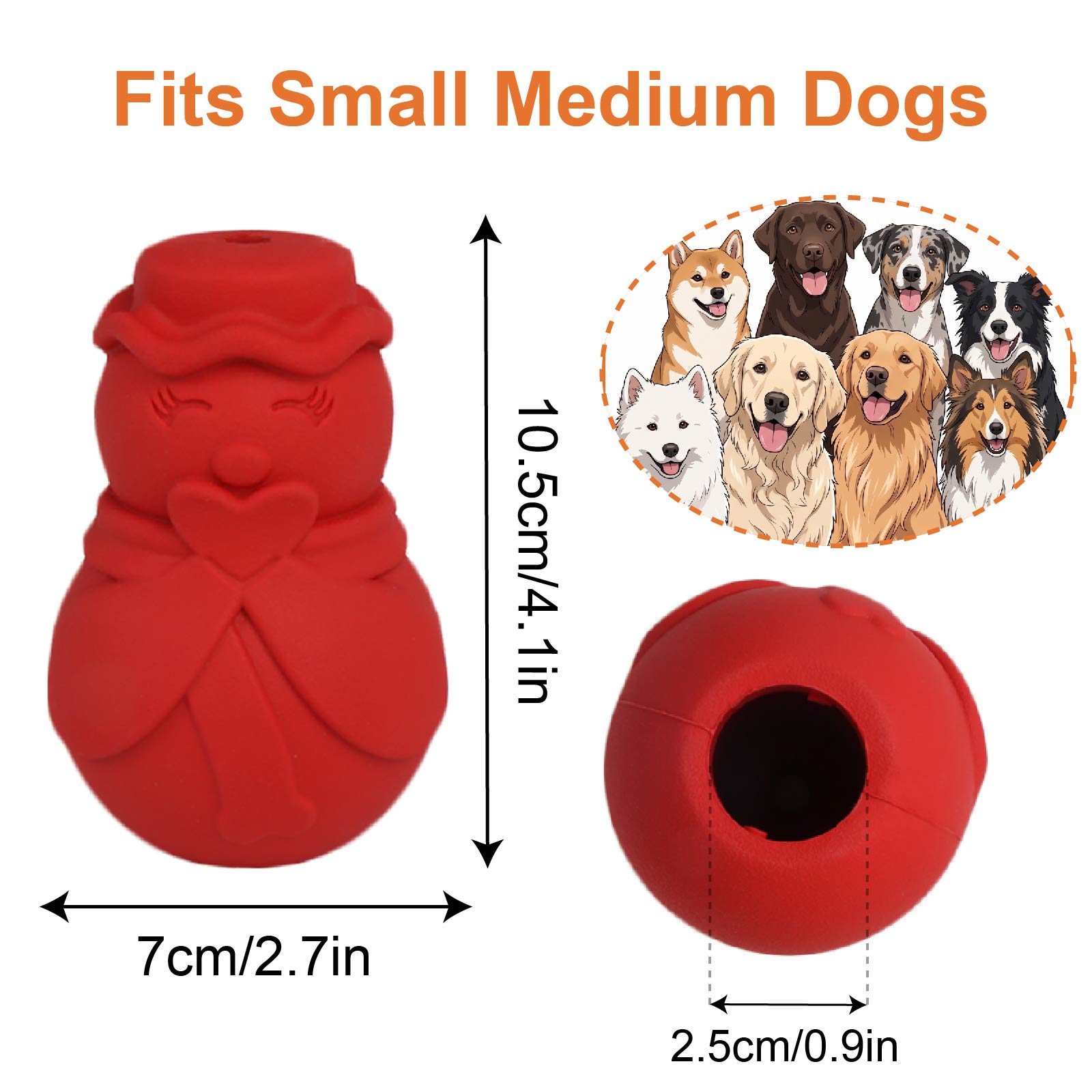 Rubber Treat Dispensing Dog Toy - Zabawka dla psa w kształcie bałwana,