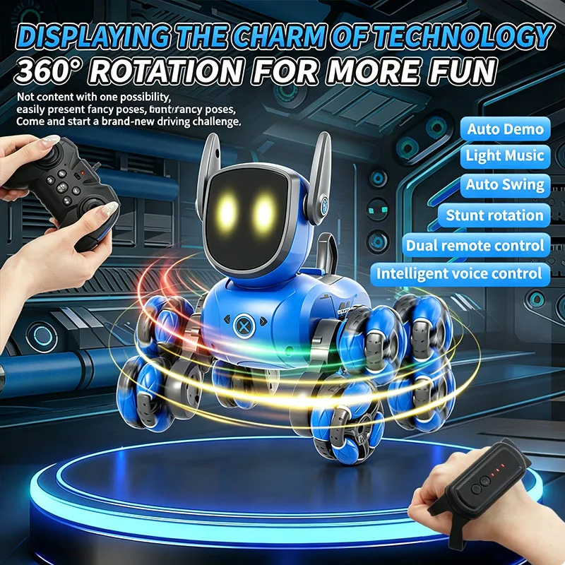 Interactive Squeaky Plush Dog Toy - JJRC Q200 2026 RC Robot Stunt