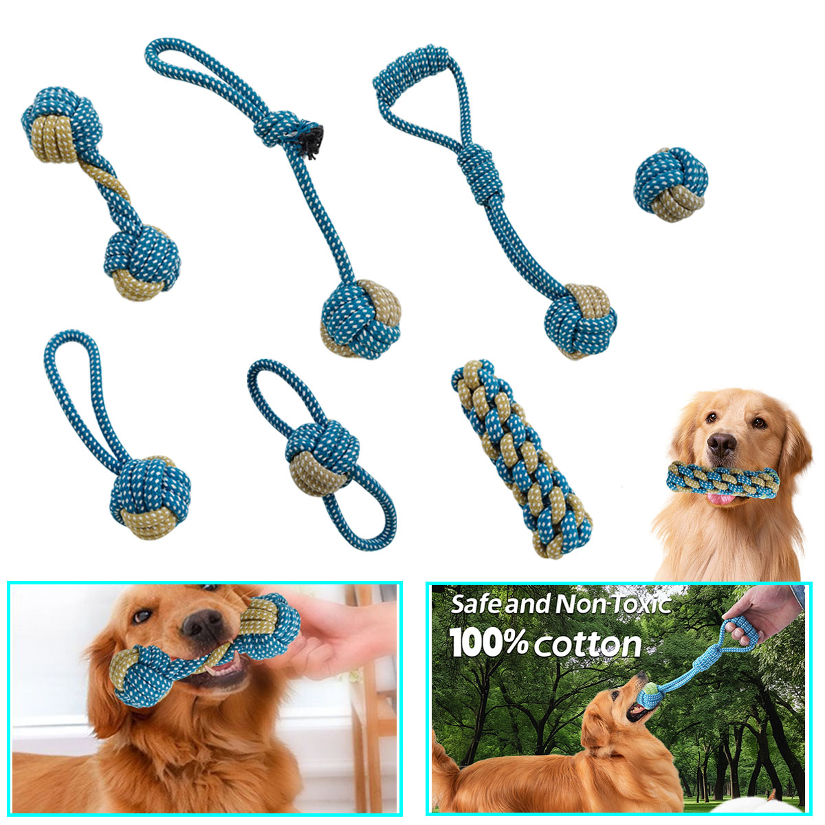 Nowy zestaw 7 szt. zabawek do  – Teeth Cleaning Dog Chew Bone recenzja i cena