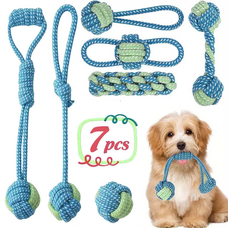 7 szt. Interaktywnych zabawek  – Dog Rope Toy Aggressive Chewers recenzja i cena