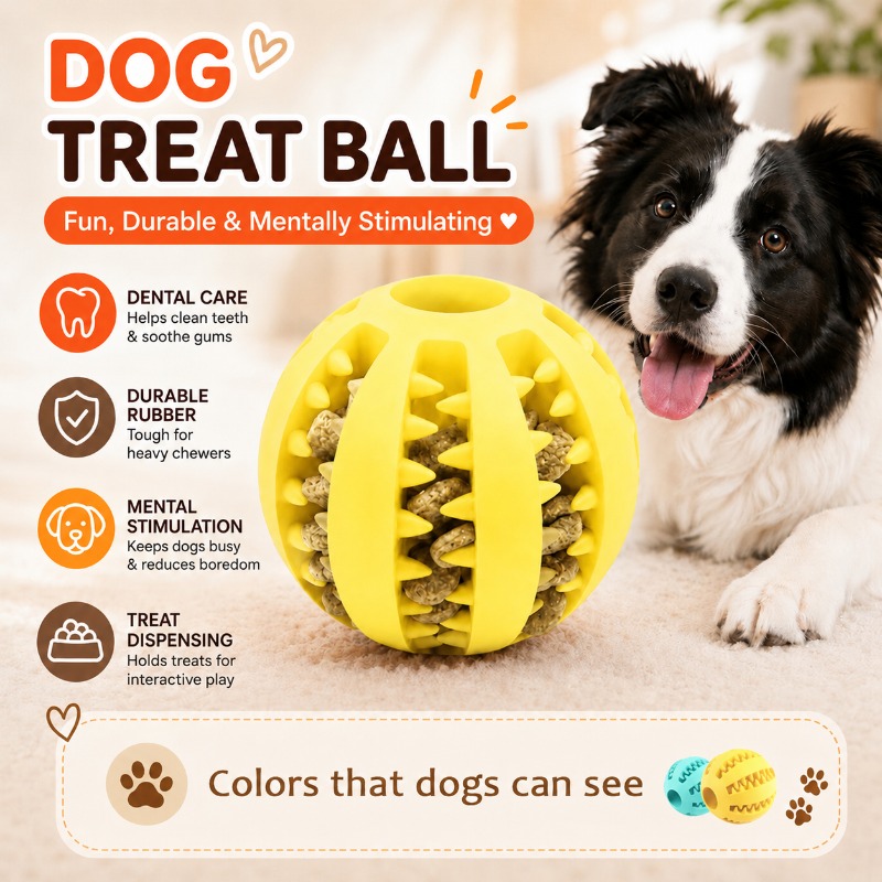 1 szt. Piłka na smakołyki dla  – Rubber Treat Dispensing Dog Toy recenzja i cena