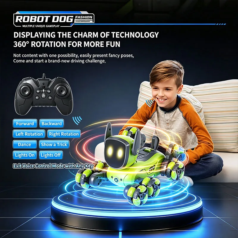 JJRC Q200 2026 RC Robot Stunt  – Interactive Squeaky Plush Dog Toy recenzja i cena
